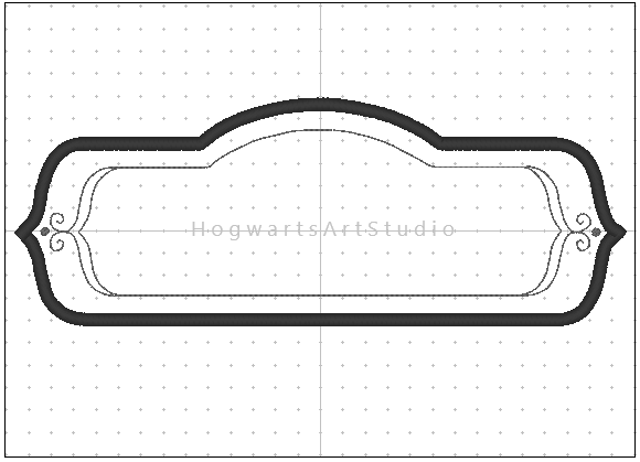 Blank Vintage Nameplate Sign & Wand Shop Embroidery Design Files - Instant Download