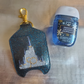 Blue Glitter 50th Castle Hand Sanitizer Holder Keychain - holds an included 1 oz. B&BW bottle!