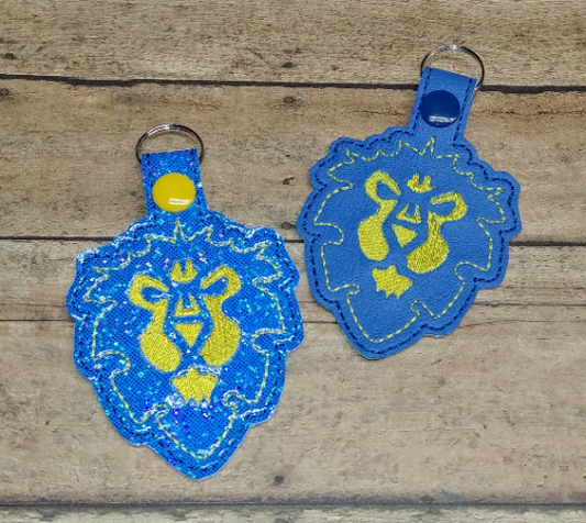 Tribal Blue Lion Keychain