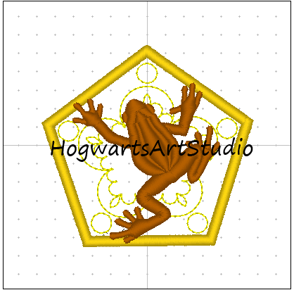 Brown Hopping Frog On Fancy Box Embroidery Design - Instant Download