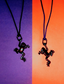 Brown Hopping Frog Necklace - Ready to hop into your cart! Black or Purple cording