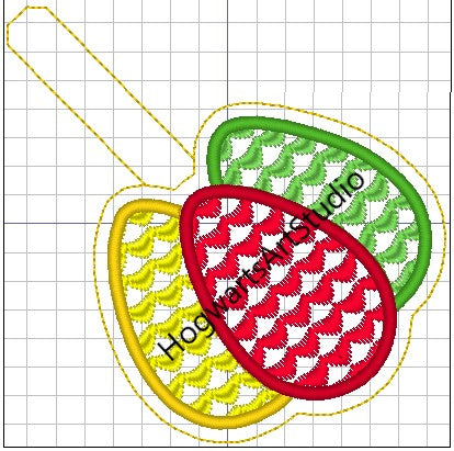 Trio Of Scaled Dragon Eggs Keychain Embroidery Design - Great design for GOT fans! Instant Download