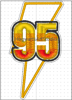 95 Lightning Bolt Embroidery Design File - Instant Download