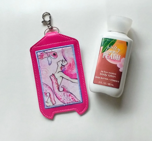 Pink Mermaid Lotion Bottle Holder Keychain - keeps your favorite B&BW lotion handy!