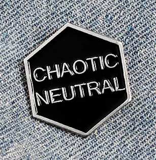 Chaotic Neutral D20 Dice Pin