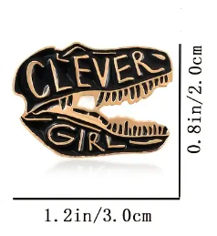 "Clever Girl" Raptor Pin - Jurassic Era Predator Skull