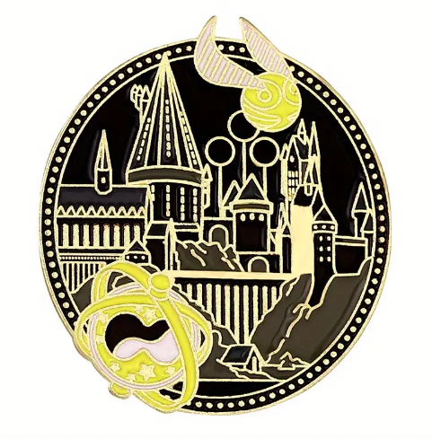 Black and Gold Castle Pin