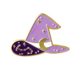 Purple Starry Witch/Wizard Hat Pin