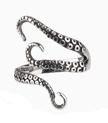 Octopus Ring - unisex, silver tentacles