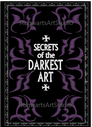 Spellbook Cover & Spine Embroidery Design Files- Secrets of the Darkest Arts, HP dark wizard school themed