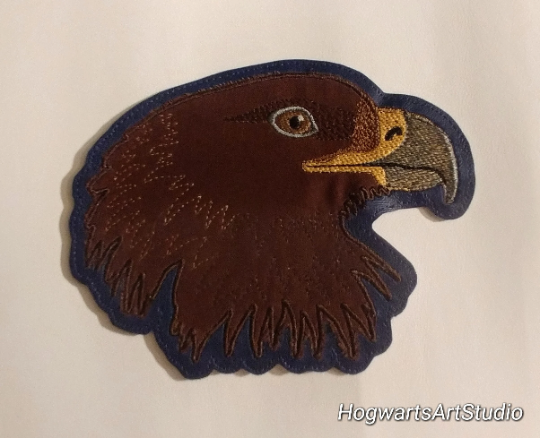 Large Golden Eagle Embroidered Patch - statement piece for any project ...